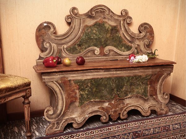 Piccola cassapanca da ingresso in legno laccato