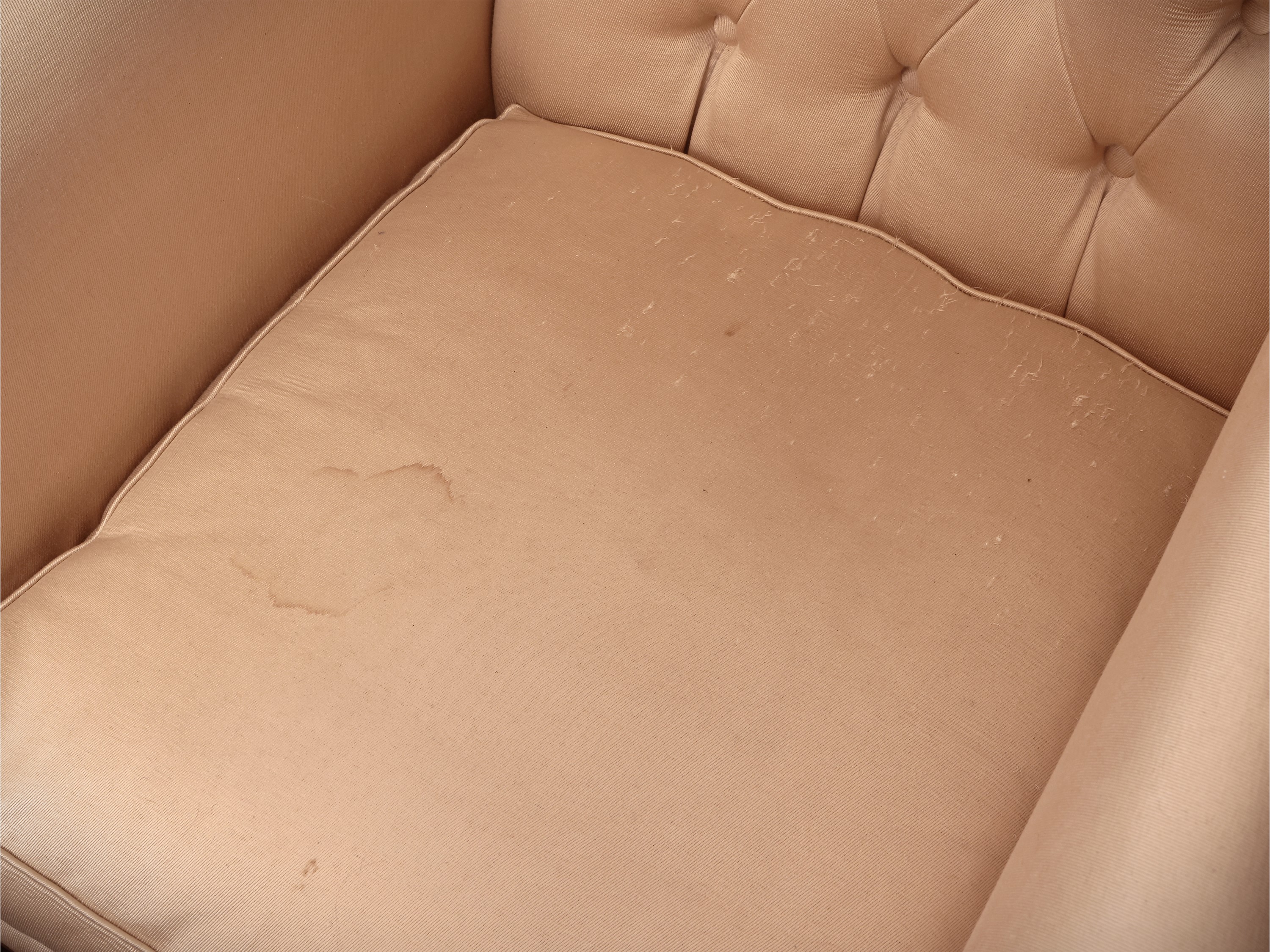 Poltroncina Inglese in Mogano Imbottita