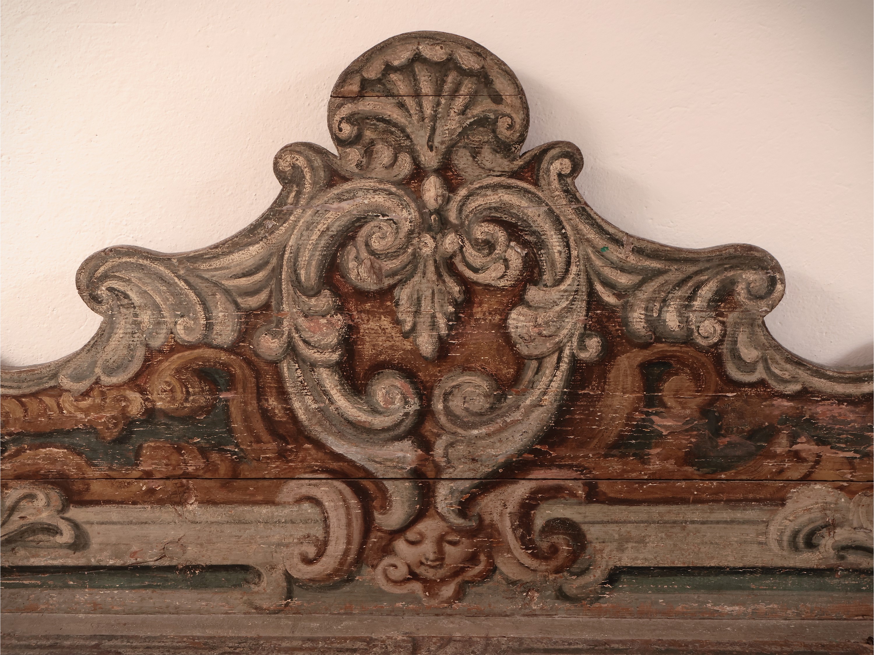 Panca in Legno Tenero Dipinto