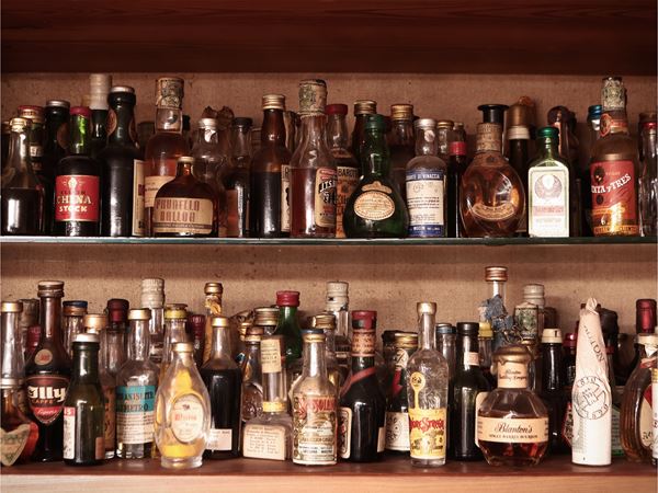 Collezione di bottiglie di liquore mignon