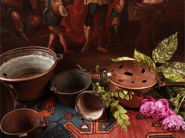 Accessori in rame d'epoca