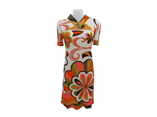 Emilio Pucci - Abito in seta fantasia floreale