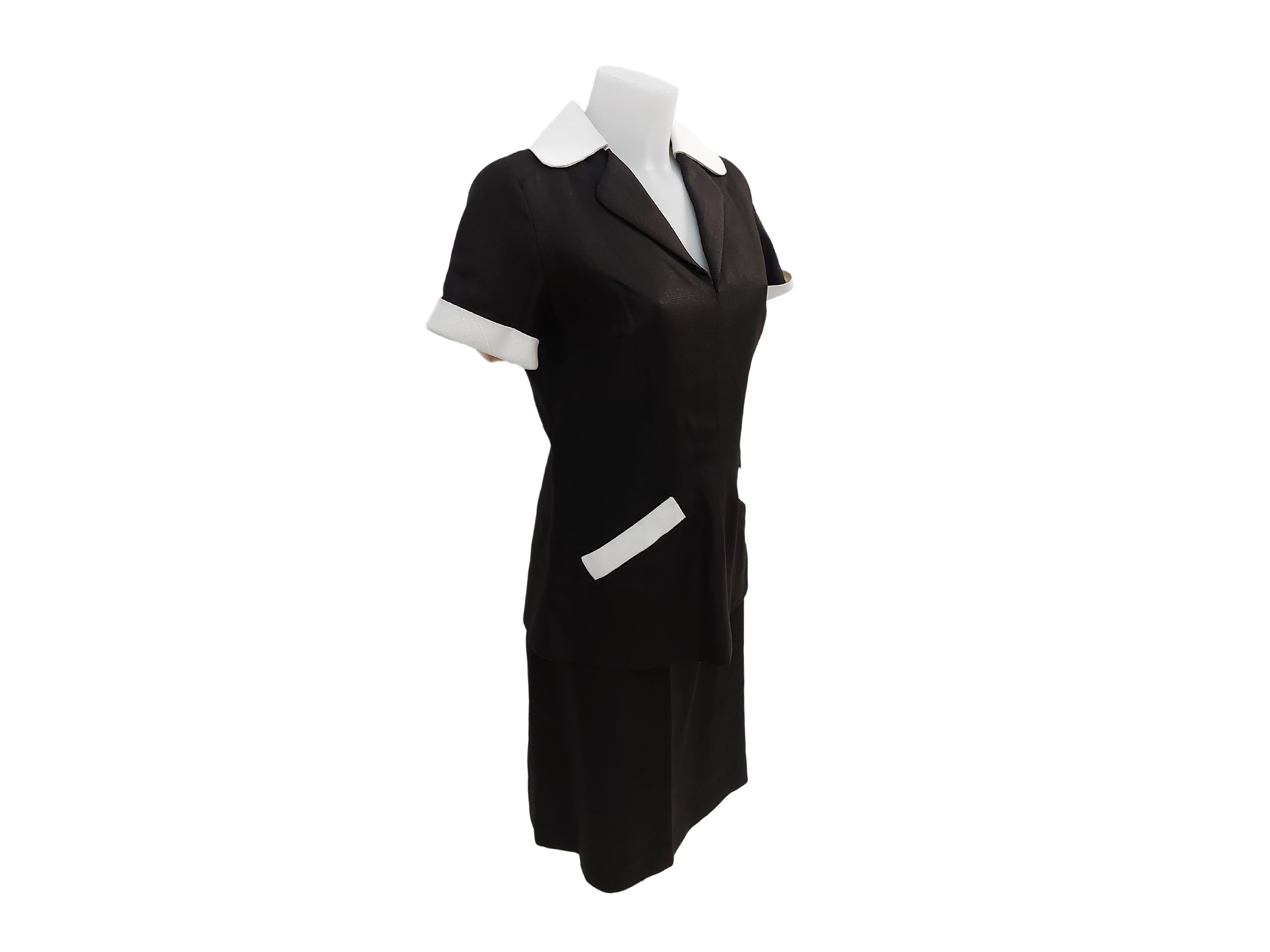 Completo Sartoriale in Lino Nero con Bordure Bianche