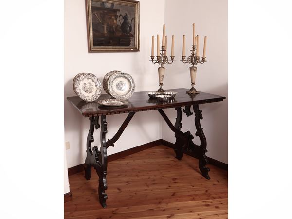 Tavolo a fratina in rovere e legno tenero