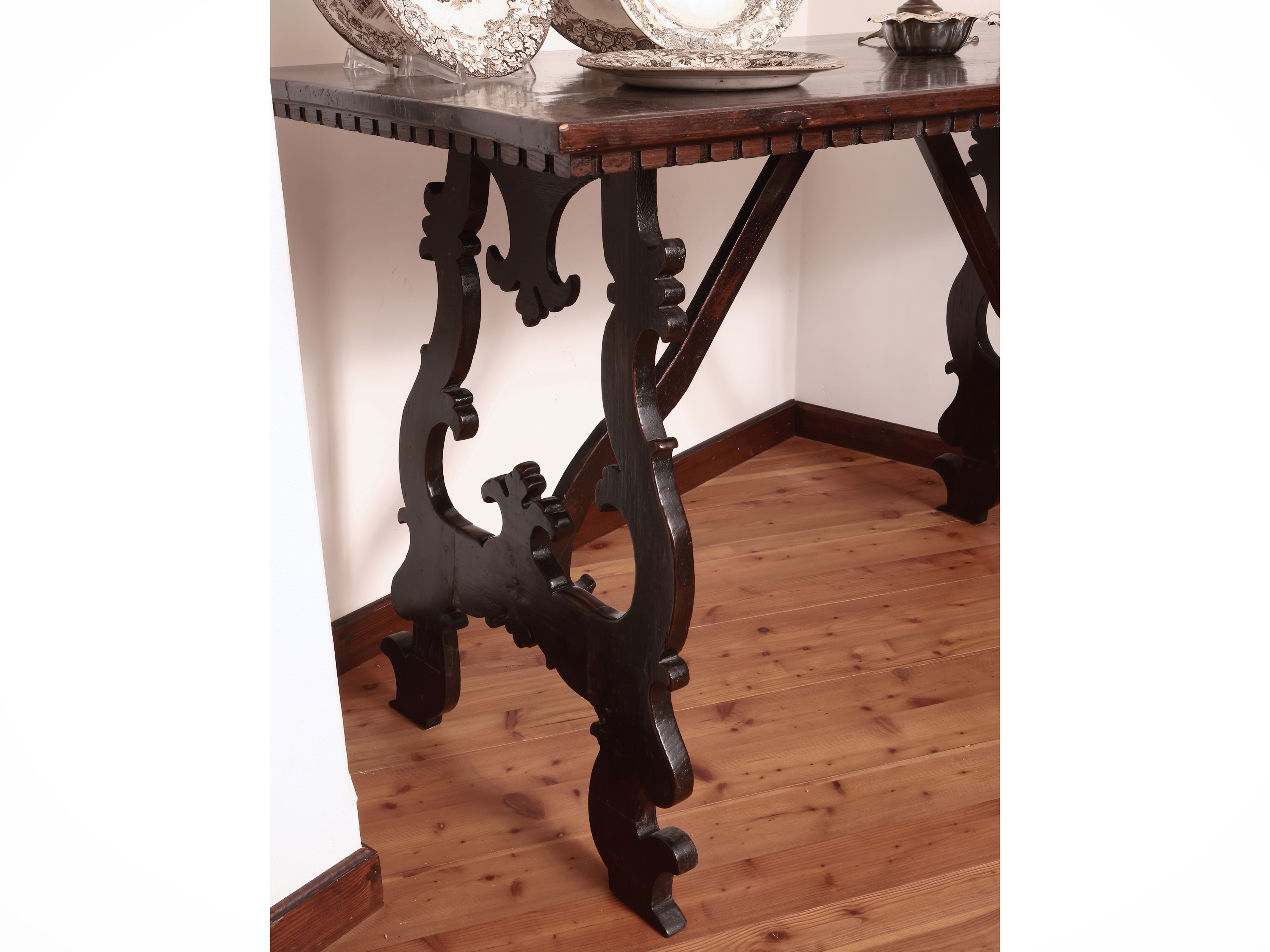 Tavolo a Fratina in Rovere e Legno Tenero