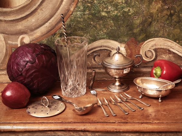 Miscellanea di argenteria  - Asta Una villa a Mantova: Arredi antichi e Arte contemporanea - Maison Bibelot - Casa d'Aste Firenze - Milano