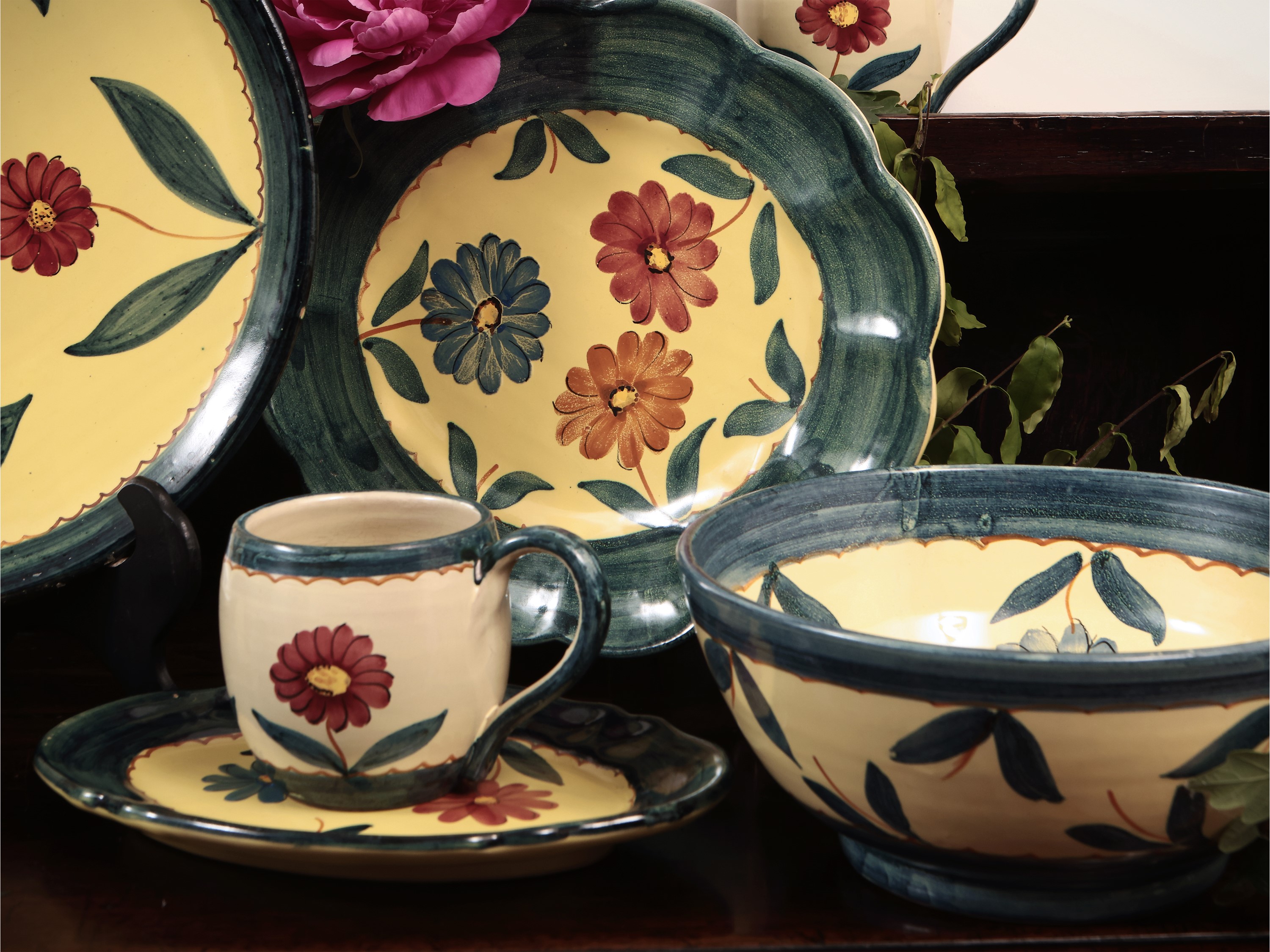 Servizio di Piatti da Giardino in Ceramica