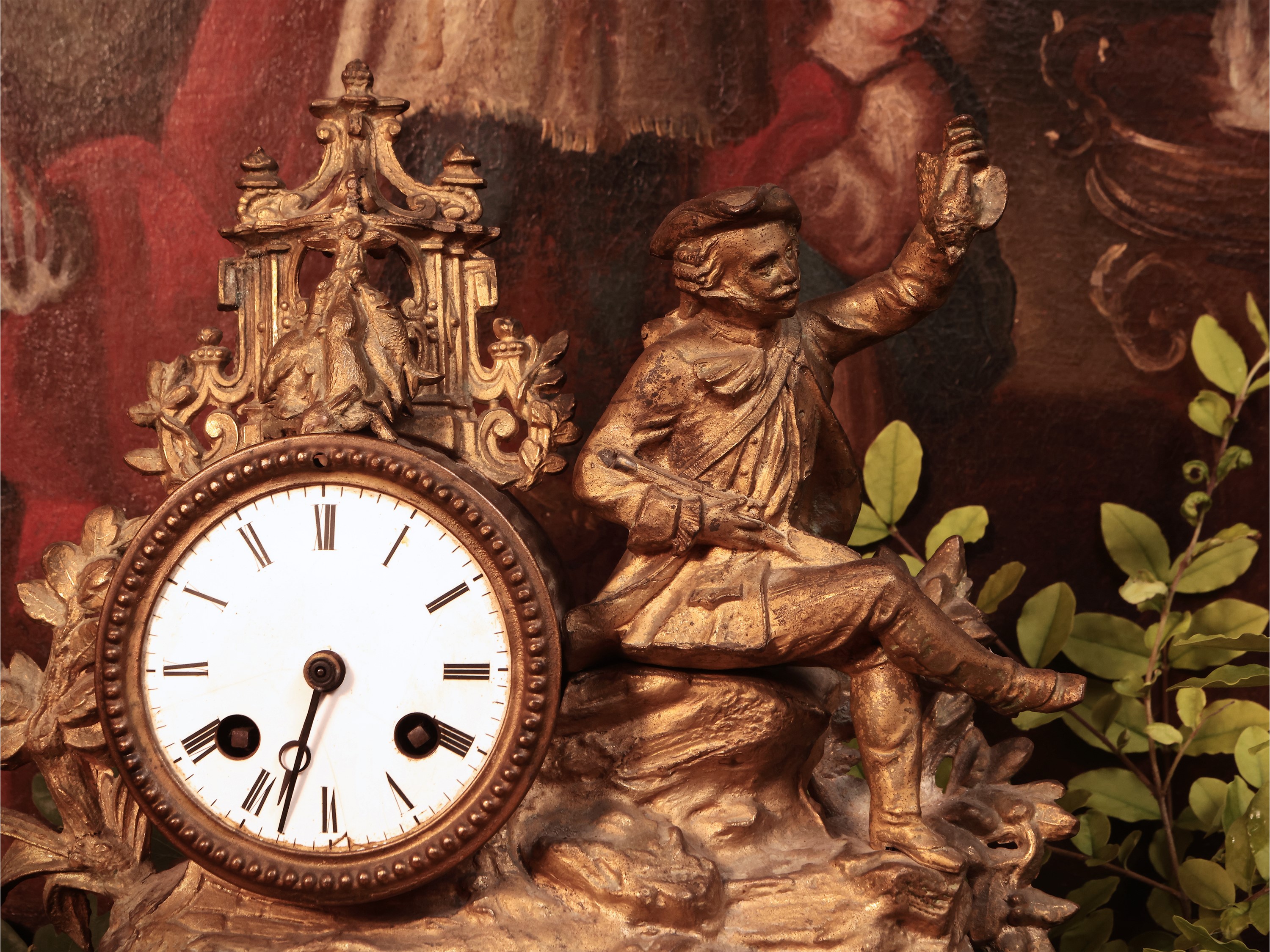 Orologio da Tavolo in Antimonio Dorato