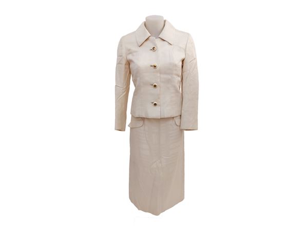 Valentino - Cream silk tailleur