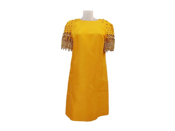 Miss Dior - Yellow silk evening dress