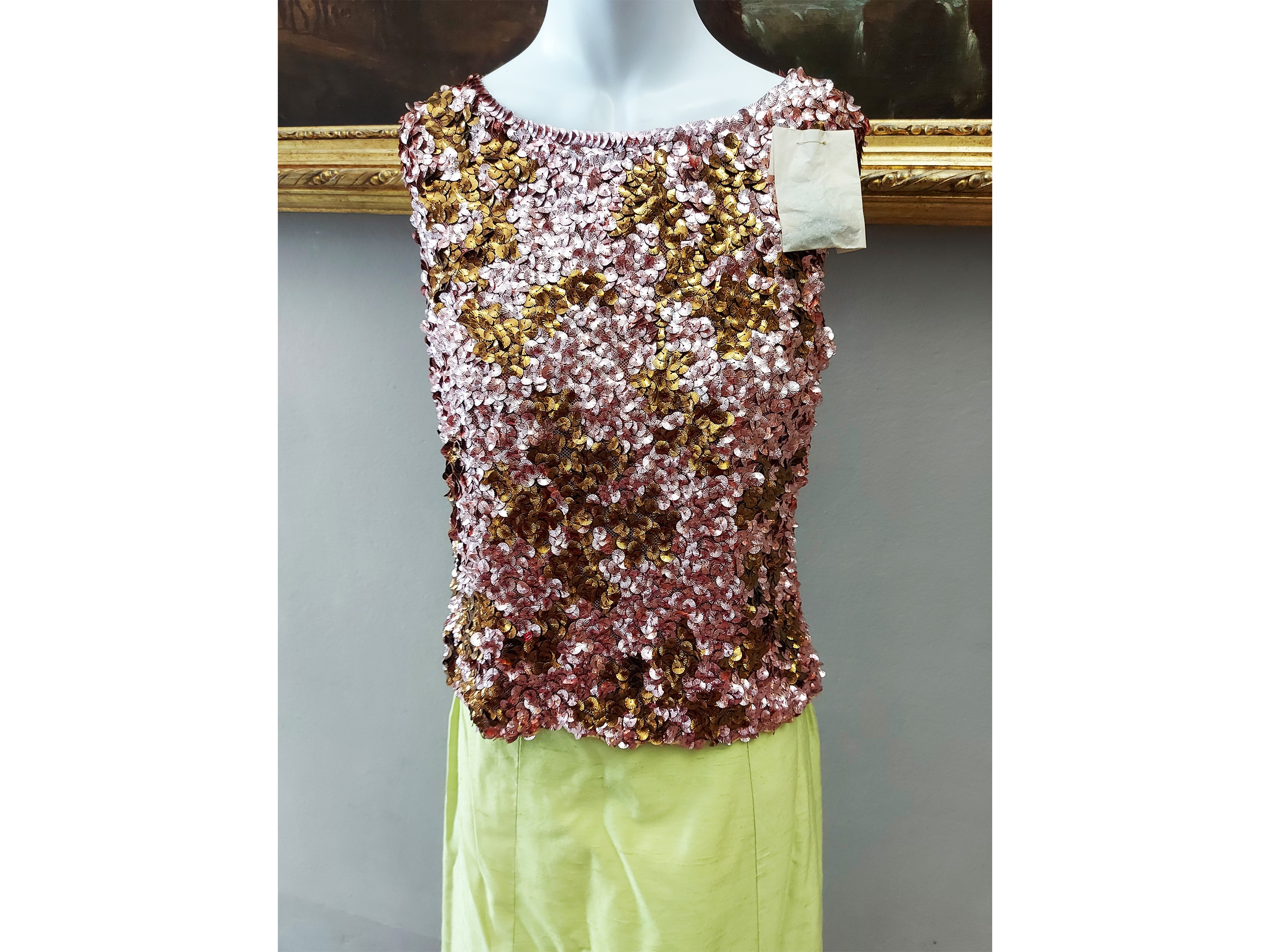 Completo Gonna sartoriale lunga e top in paillettes