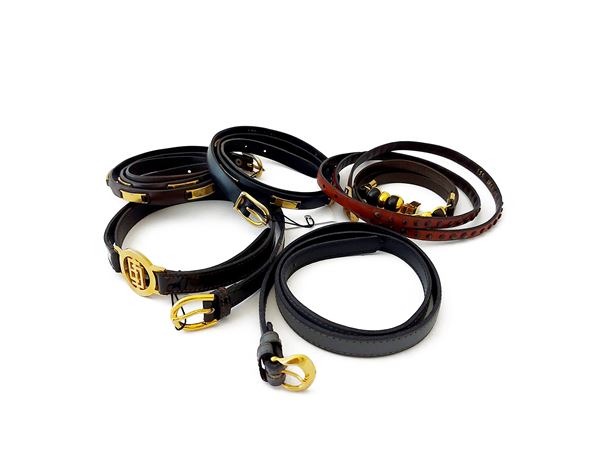 Lot of six belts