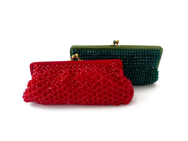 Two clutch bags in beads