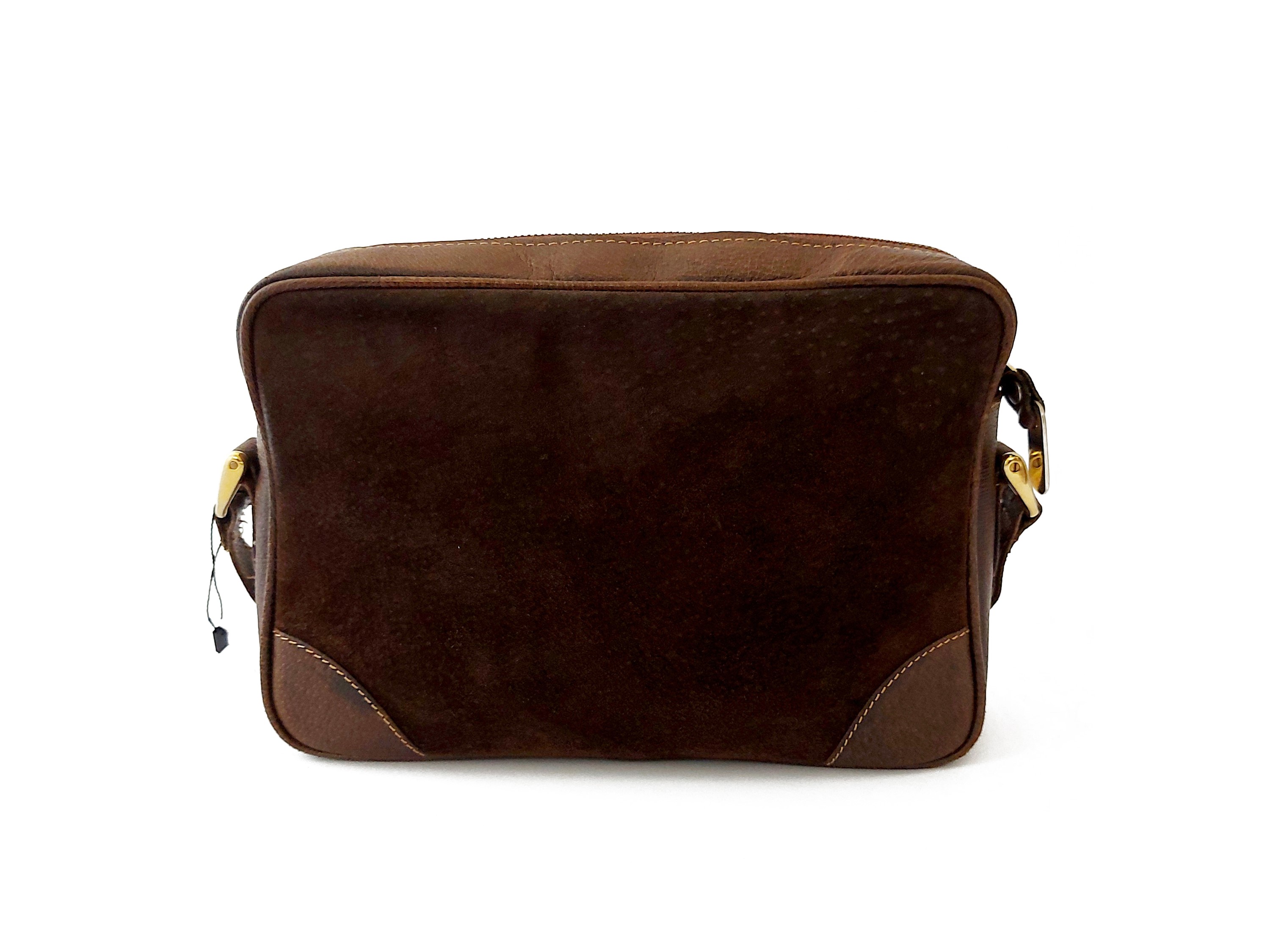 Gucci - Borsetta a Tracolla in Suede e Pelle Marrone