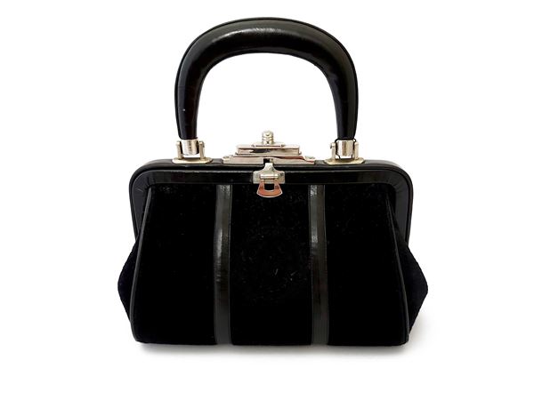 Roberta Di Camerino - Bagonghi Black Velvet Bag and Leather