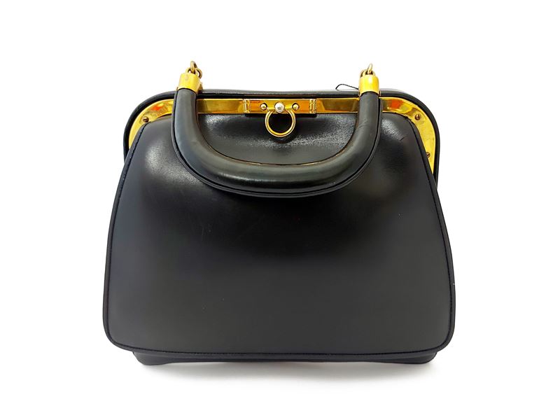 Roberta di Camerino - Borsa a mano in pelle blu notte