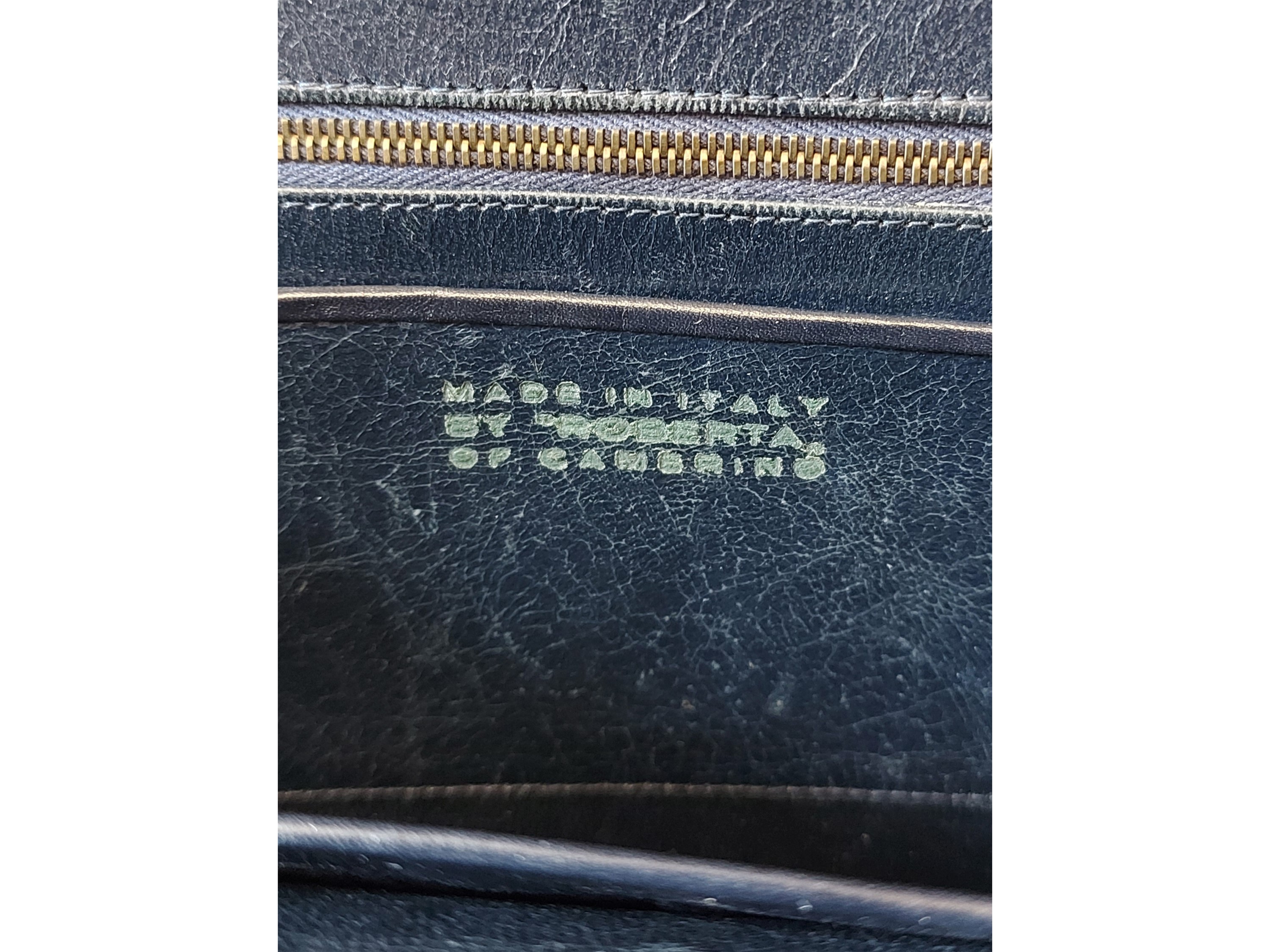 Roberta di Camerino - Borsa a mano in pelle blu notte