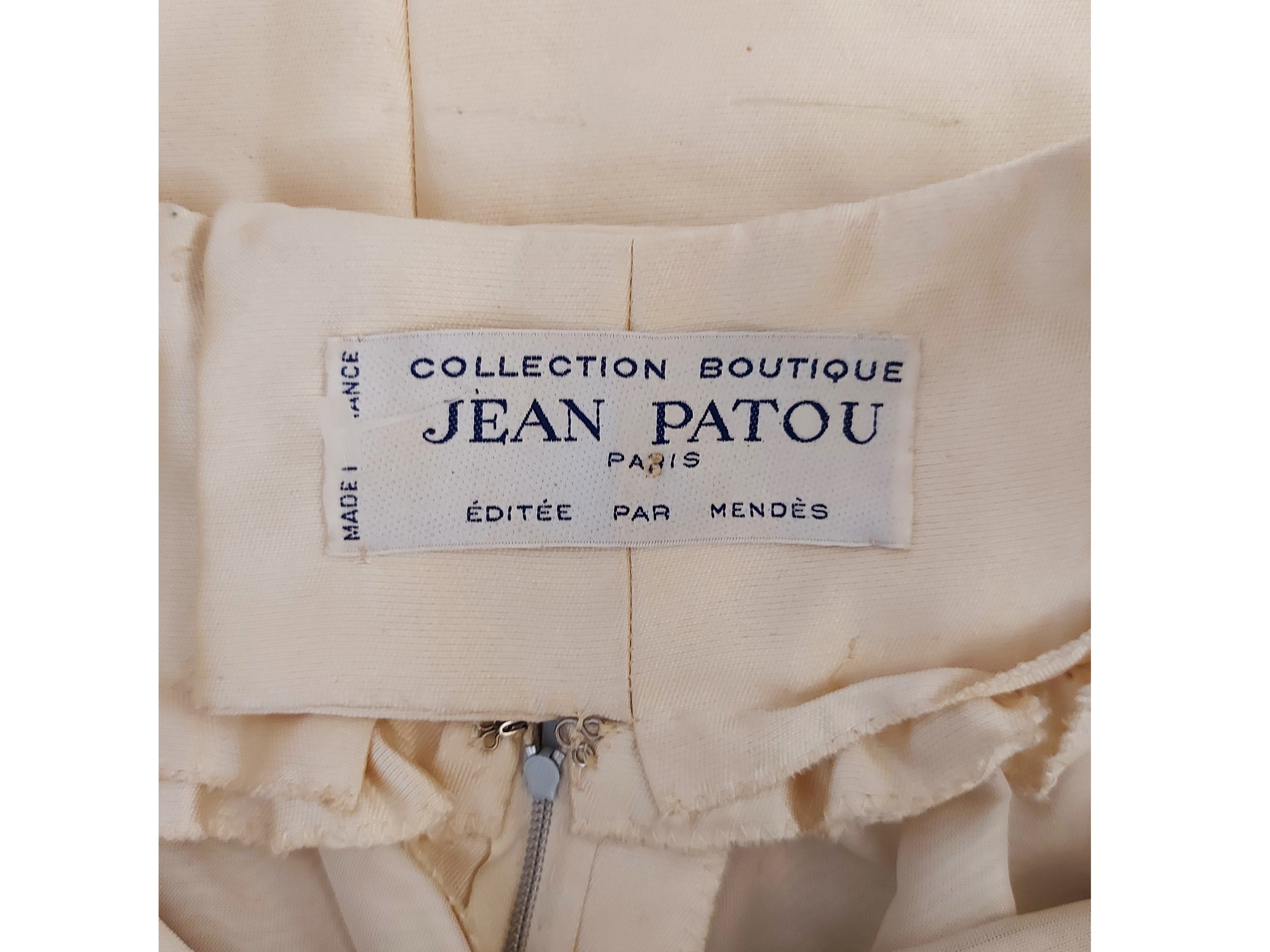 Jean Patou - Abito lungo in tessuto mikado di seta color avorio