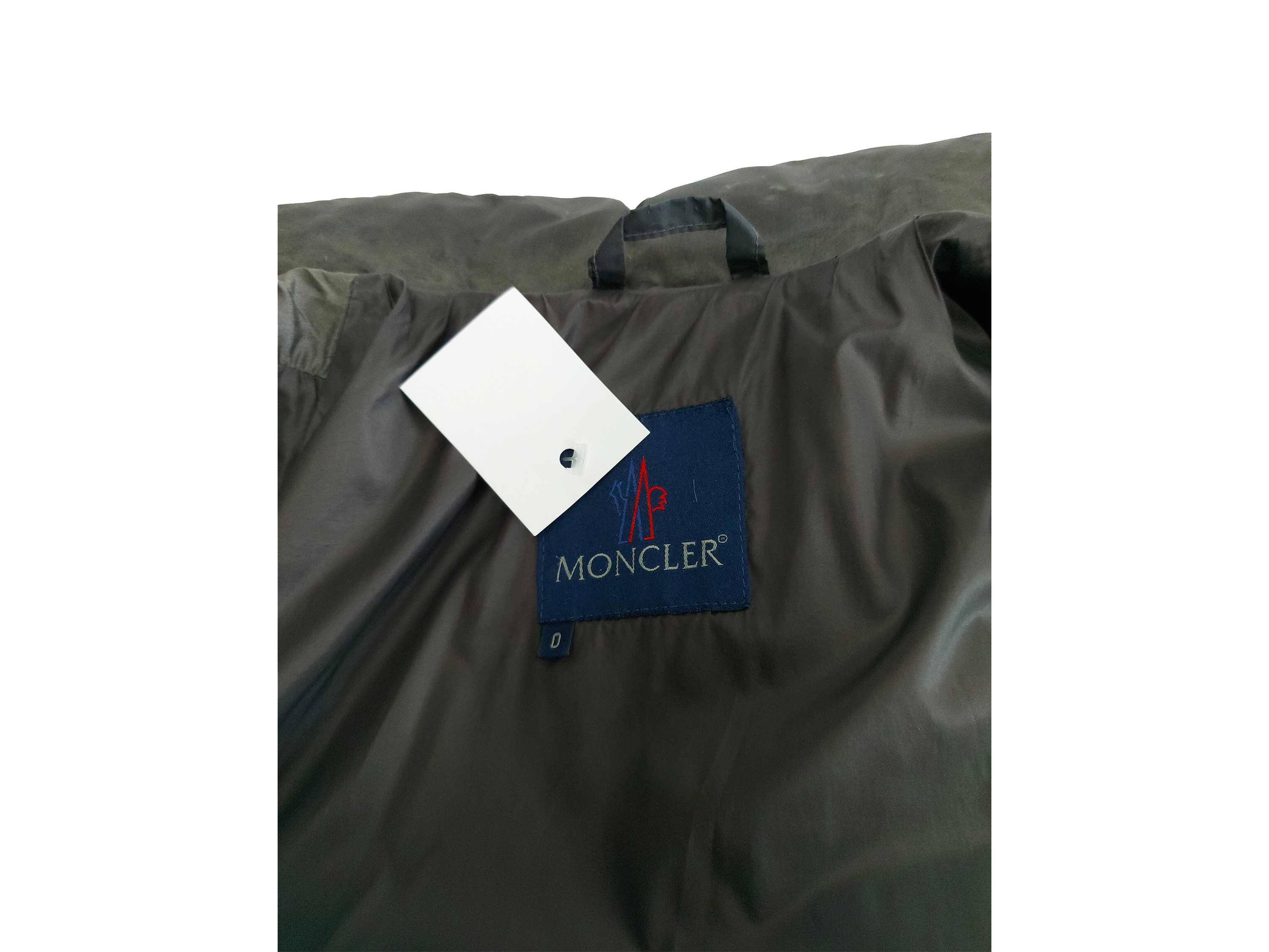 Moncler, Piumino grigio piombo, modello diritto, tg 0