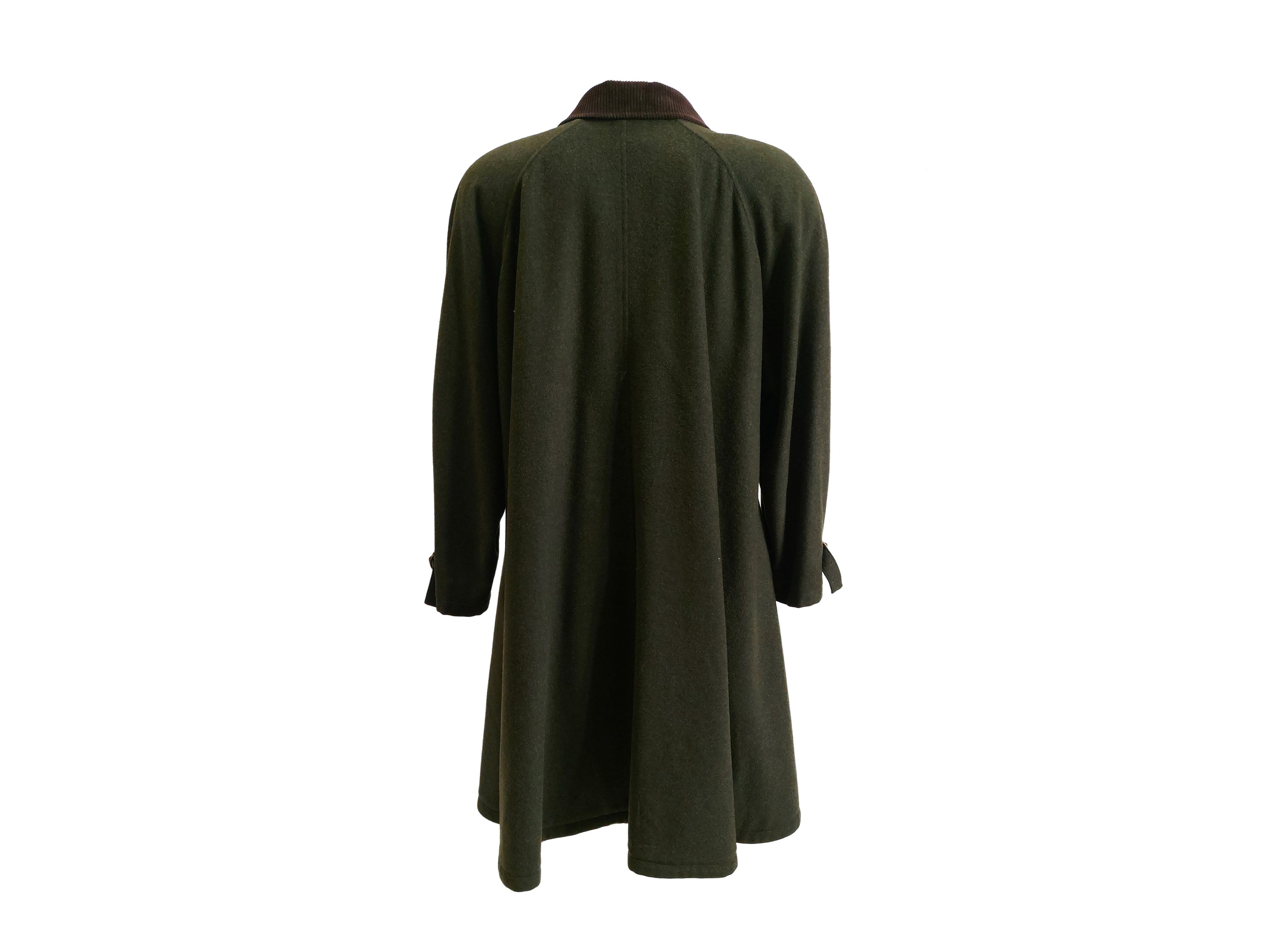 Burberrys, Loden in lana e alpaca verde con dettagli in velluto