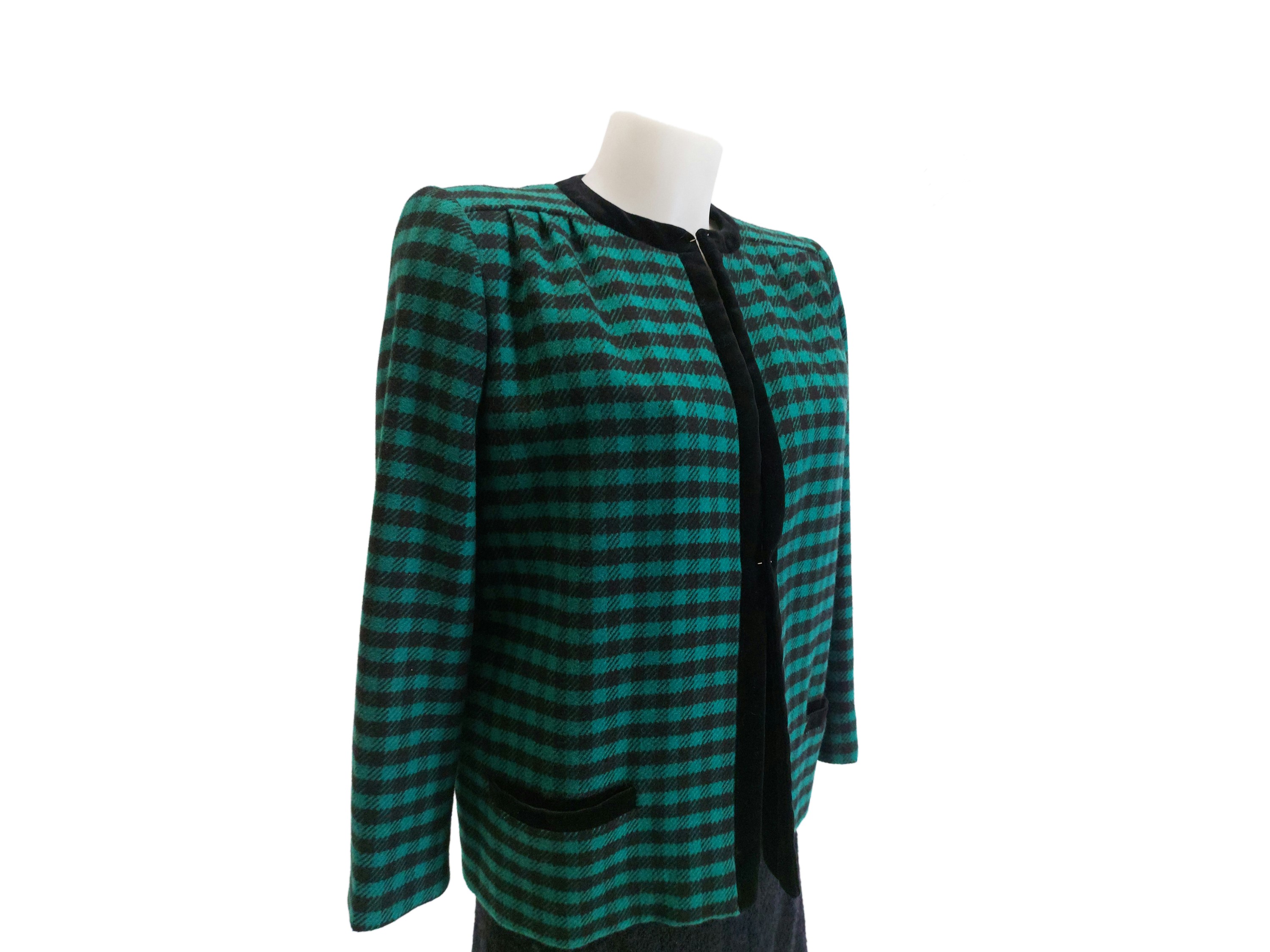 Valentino - Giacca in lana pied de poule verde e nero