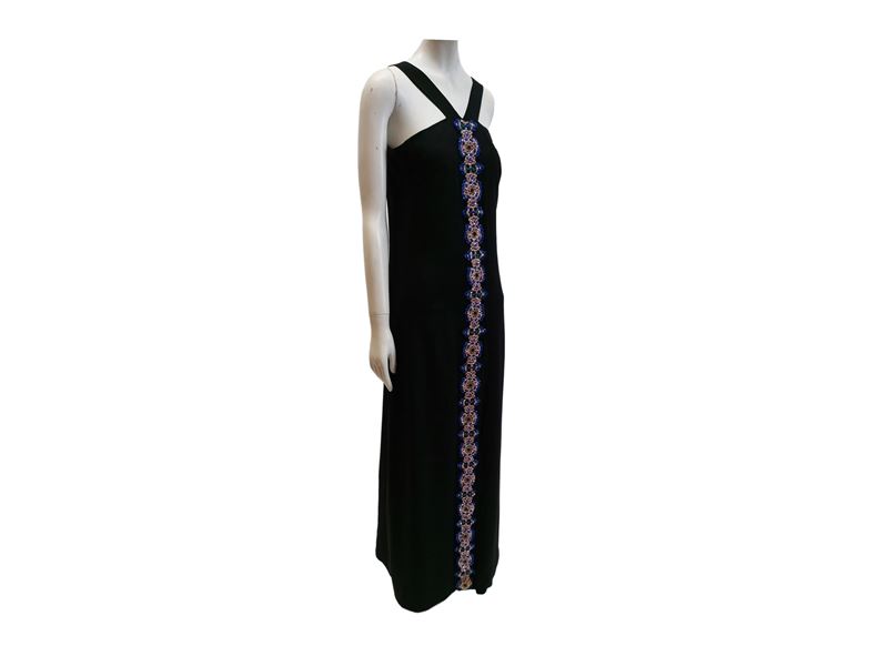 Abito da sera sartoriale lungo in seta nero