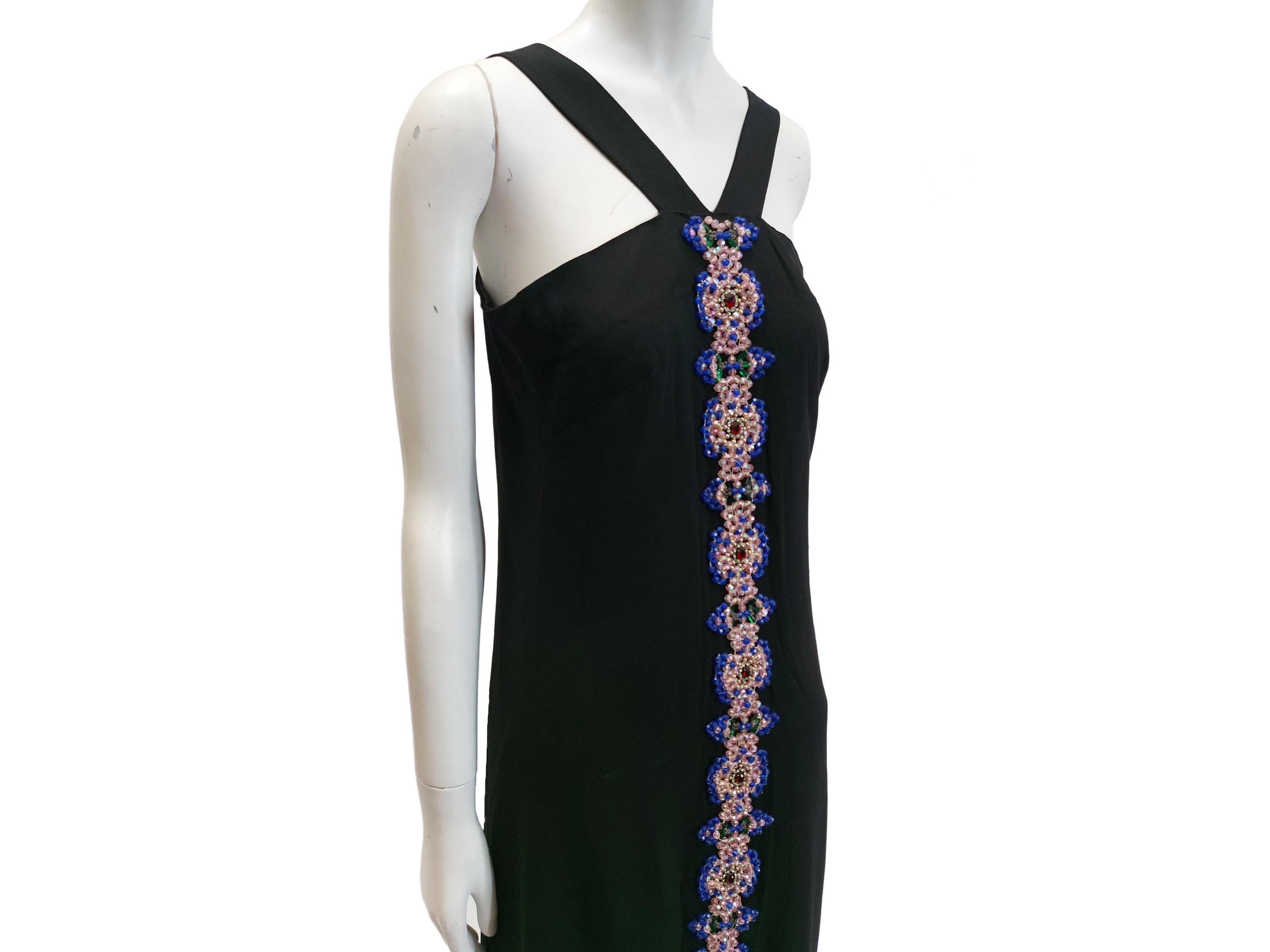 Abito da sera sartoriale lungo in seta nero