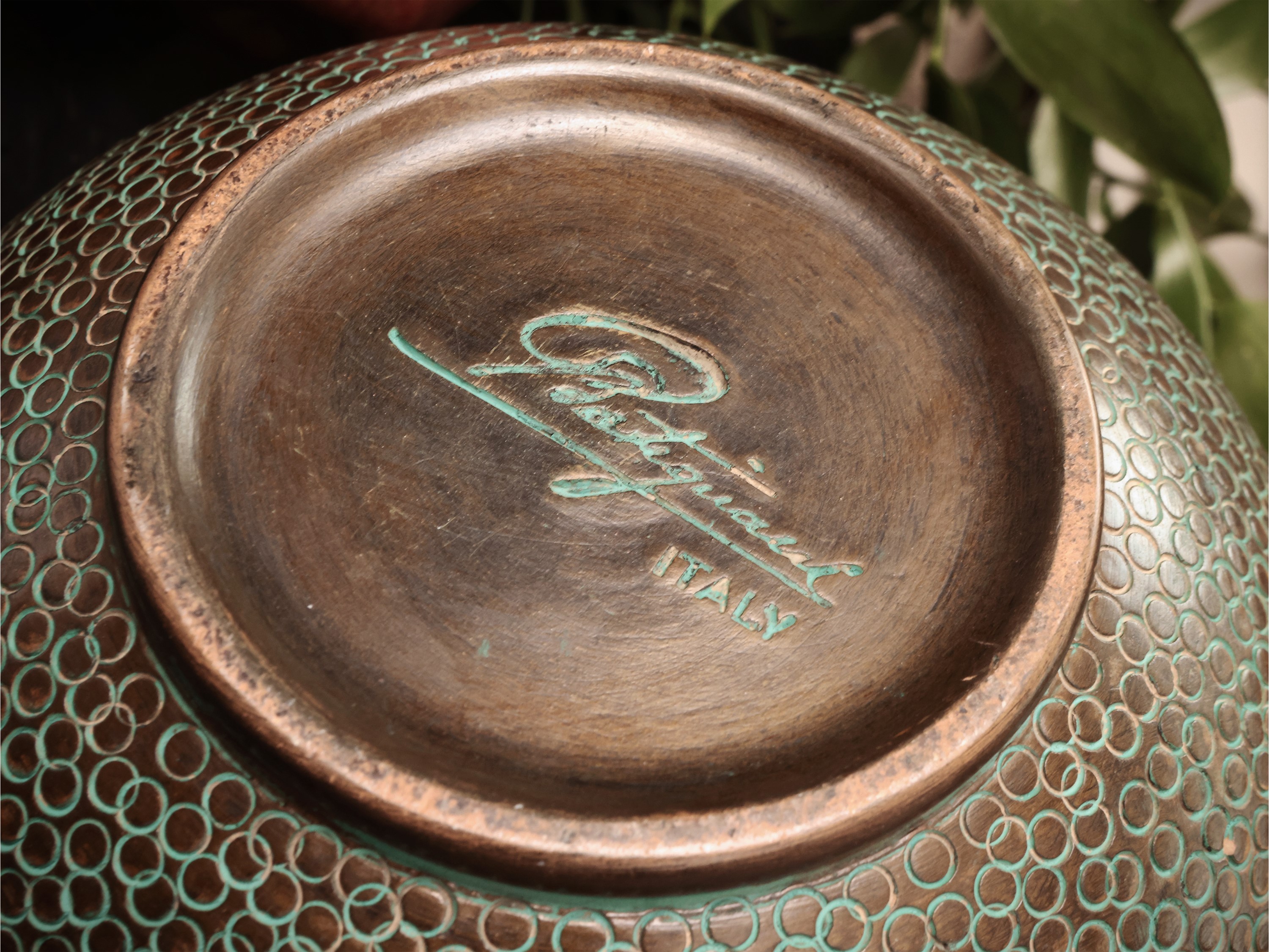 Vaso Globulare in Ceramica Patinata, Batignani Firenze