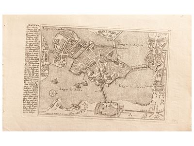 Grundriss Der Stadt Mantua (pianta di Mantova e dei Dintorni) - Mantova (1720 Ca)