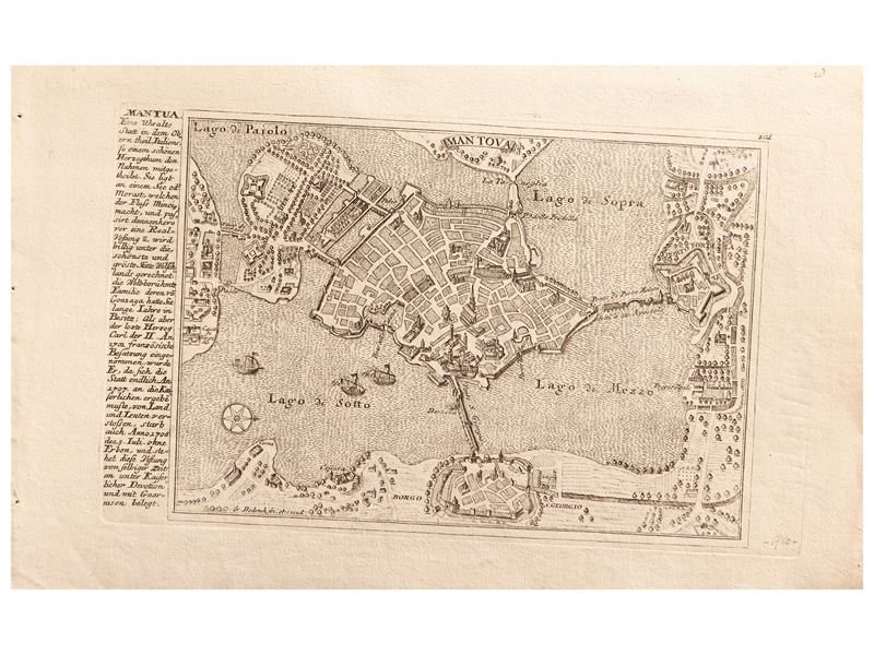 Gabriel Bodenher - Grundriss Der Stadt Mantua (pianta di Mantova e dei Dintorni) - Mantova (1720 ...