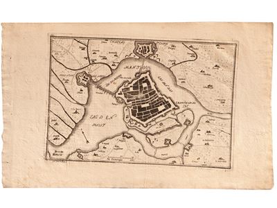 Veduta della Città di Mantova - Mantova - Pianta di Sabioneda (1733 Ca)