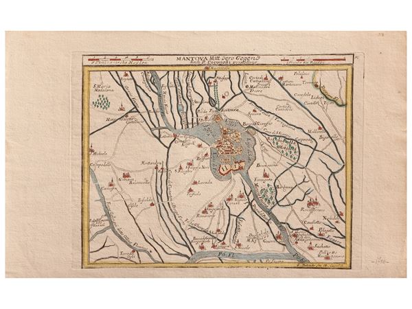 Gabriel Bodenher - Mantova Mitt dero Gegend. Nach. P. Coronelli Vorstellung (1720 ca)