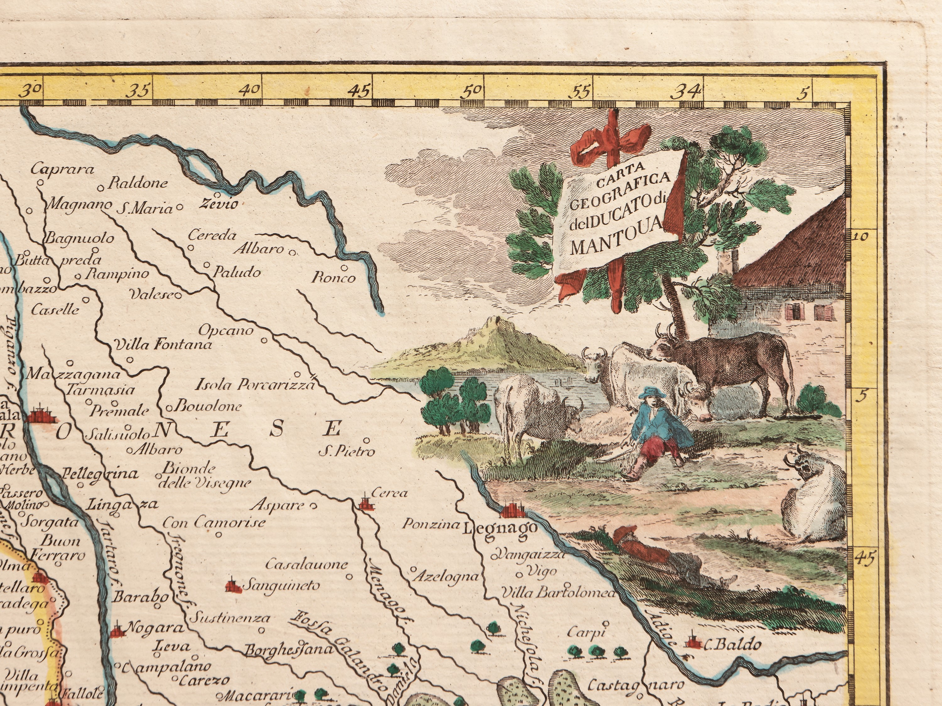 Giovanni Battista Albrizzi - Carta Geografica del Ducato di Mantova (1750 Ca)