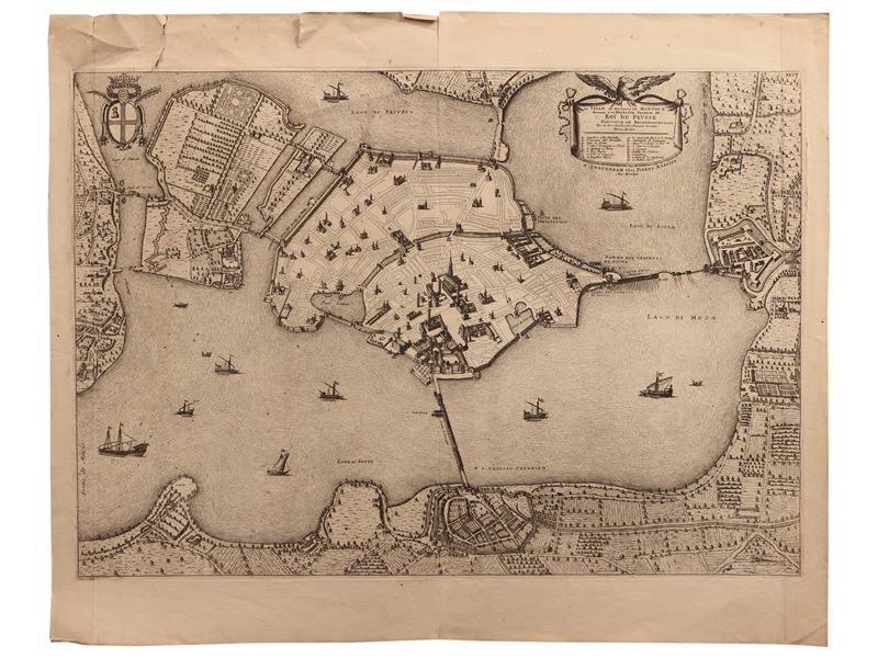 Pierre Mortier - La Ville Et Environs De Mantoue (1704 Ca)