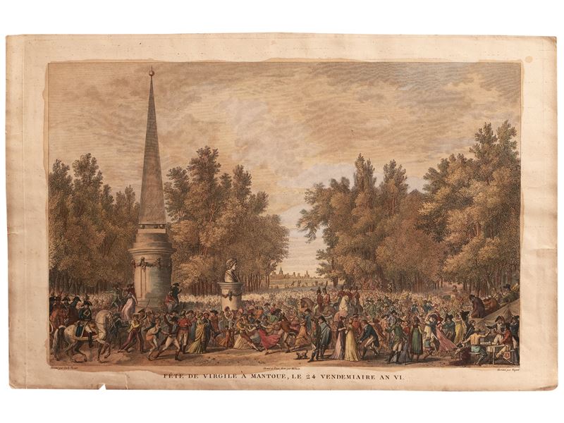 Carl Vernet, Fête de Virgile à Mantoue - Bataille de la Favorite (tre incisioni all’acquaforte)
