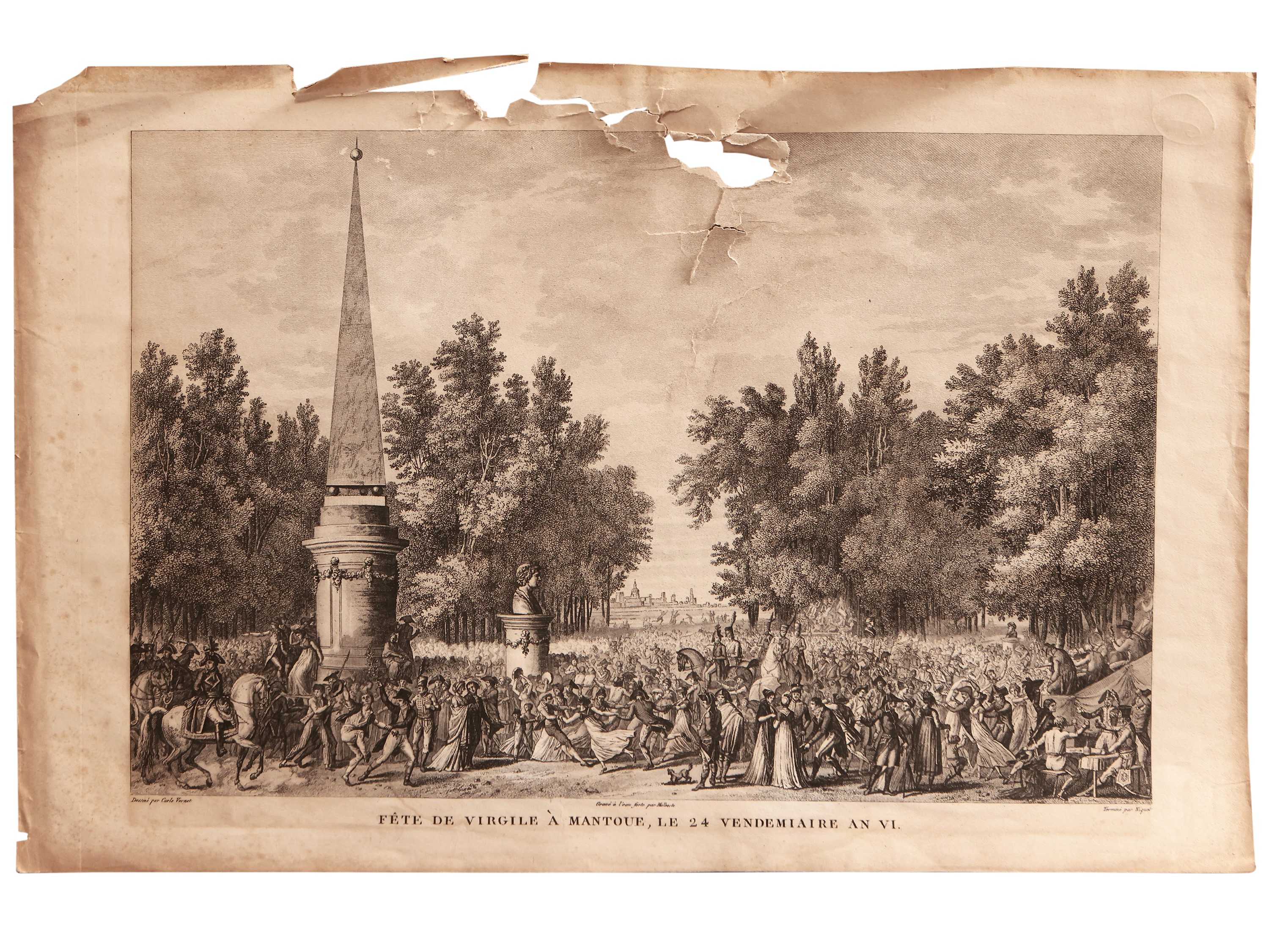 Carl Vernet, Fête de Virgile à Mantoue - Bataille de la Favorite (tre incisioni all’acquaforte)