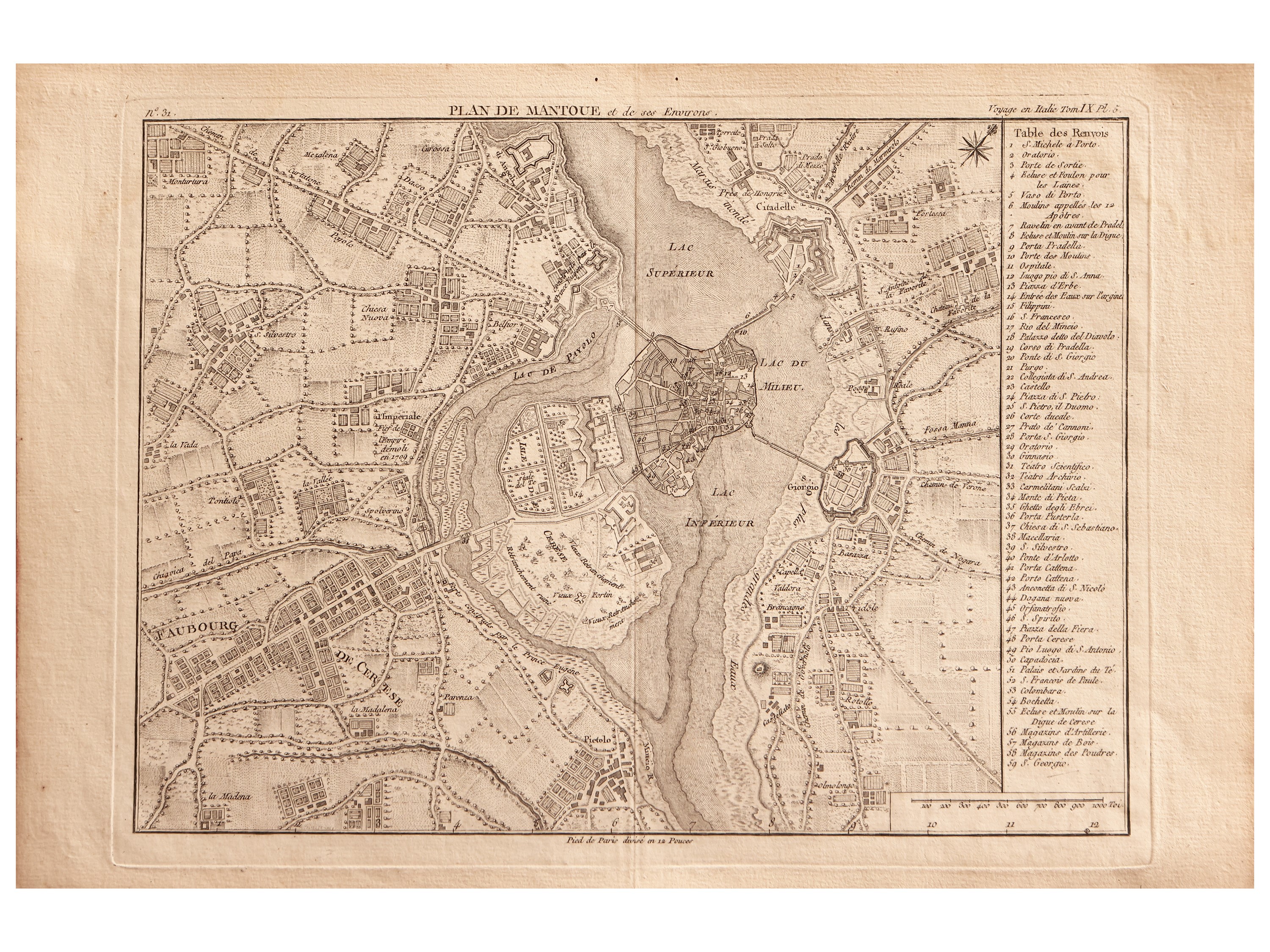 Plan De Mantoue Et De Ses Environs - Pianta della Città di Mantova