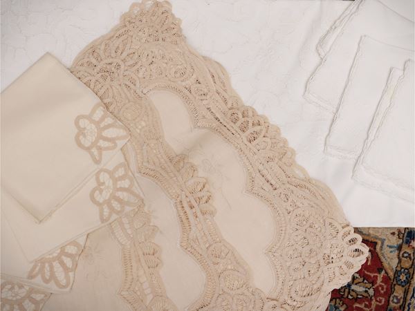 White linen tablecloth