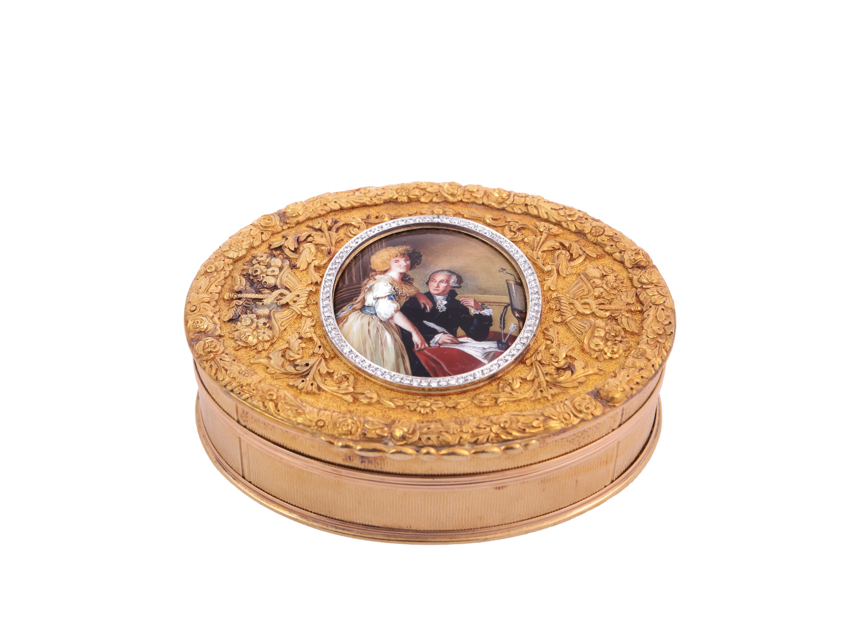 Tabacchiera in oro con miniatura