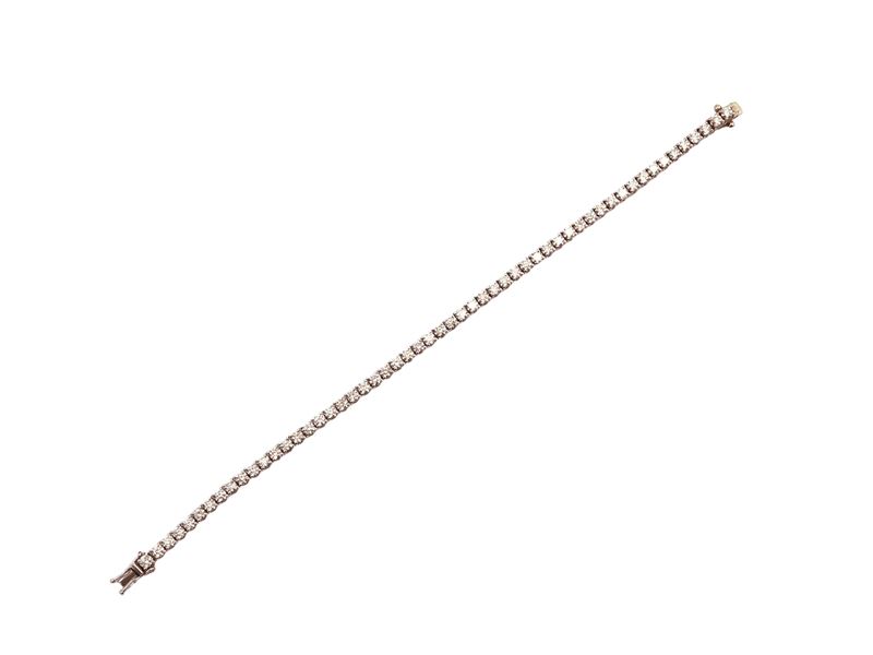 Bracciale Tennis in Oro Bianco con Diamanti