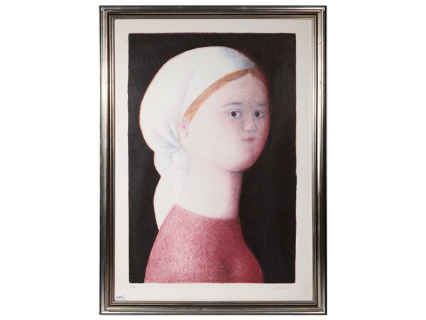 Antonio Bueno : Ritratto di ragazza  - Asta Dèballage. Occasioni in asta - Maison Bibelot - Casa d'Aste Firenze - Milano