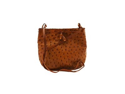 Borsa a Tracolla in Pelle di Struzzo Color Miele