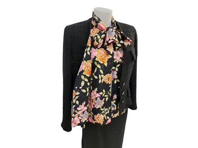 Completo Sartoriale in Misto Cotone Bouclè Nero