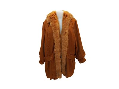 Parka in Seta Color Ruggine con Interno in Lapin Removibile