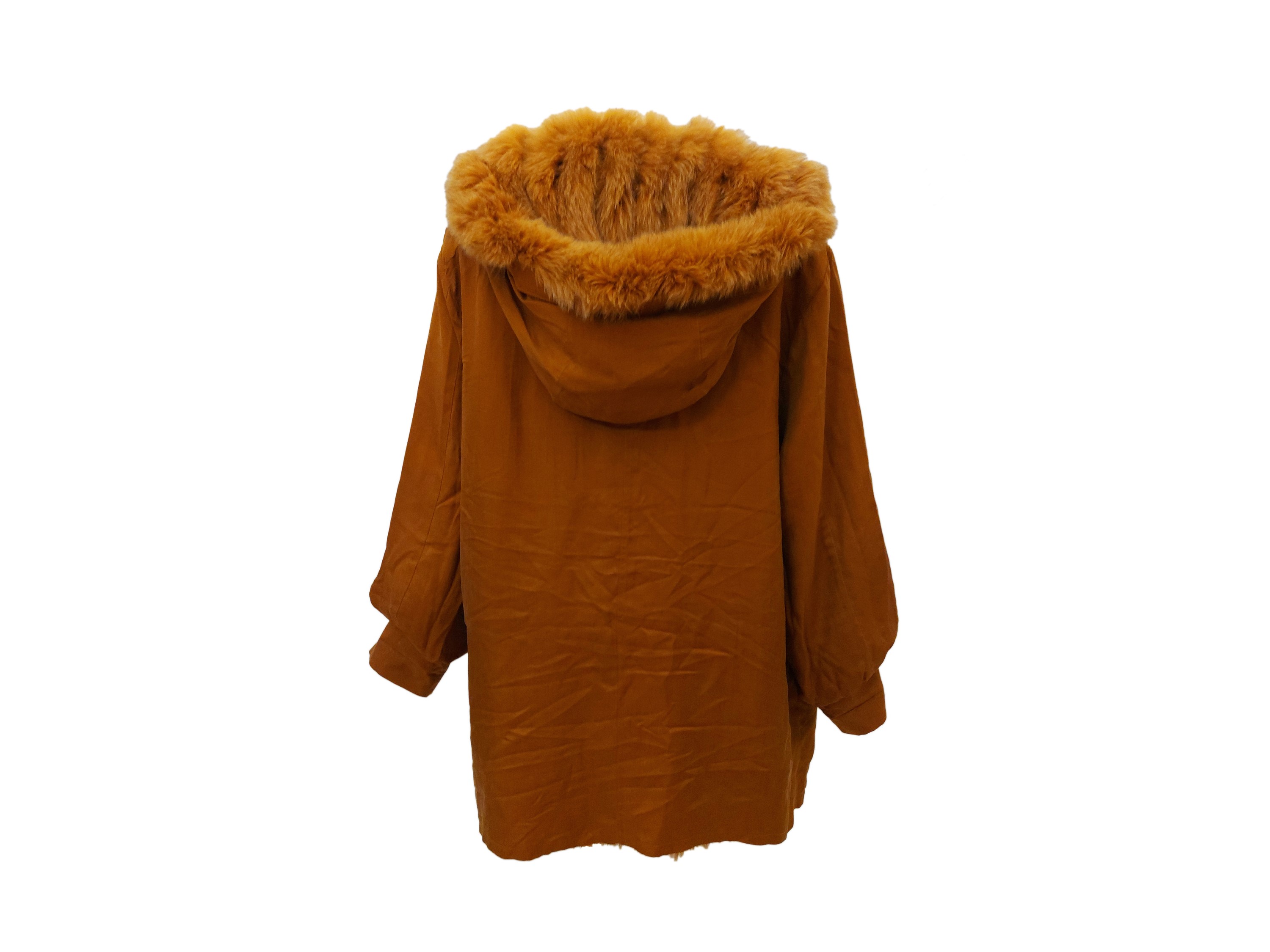 Parka in Seta Color Ruggine con Interno in Lapin Removibile