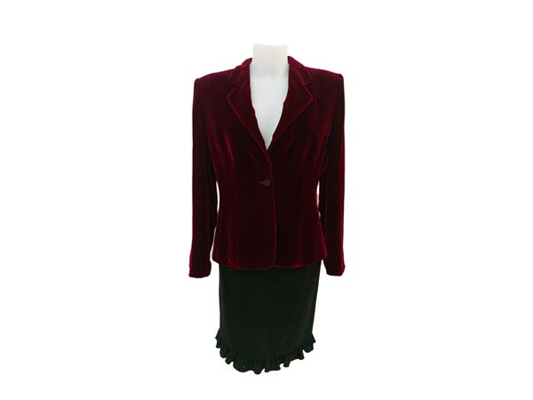 Armani Collezioni - Giacca in velluto bordeaux