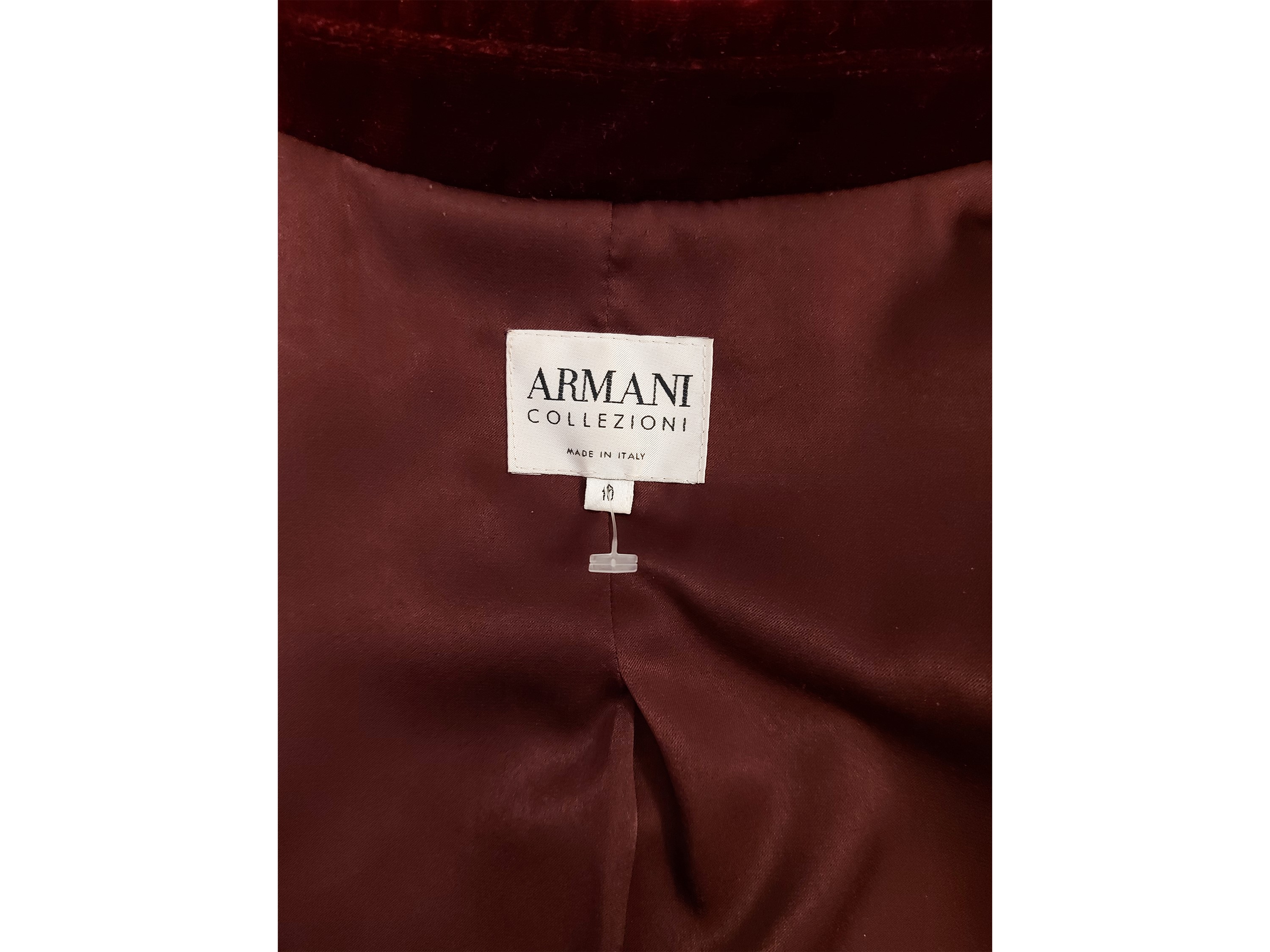 Armani Collezioni - Giacca in velluto bordeaux
