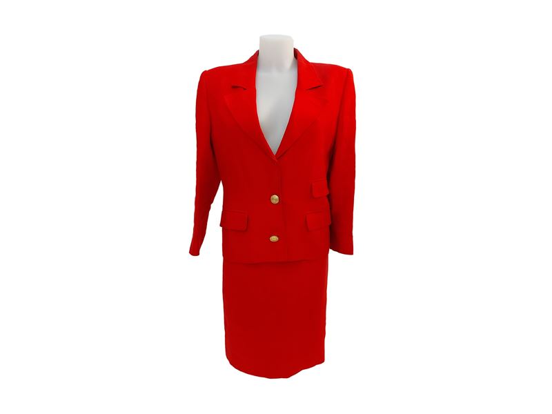 Valentino - Tailleur in Lino Rosso