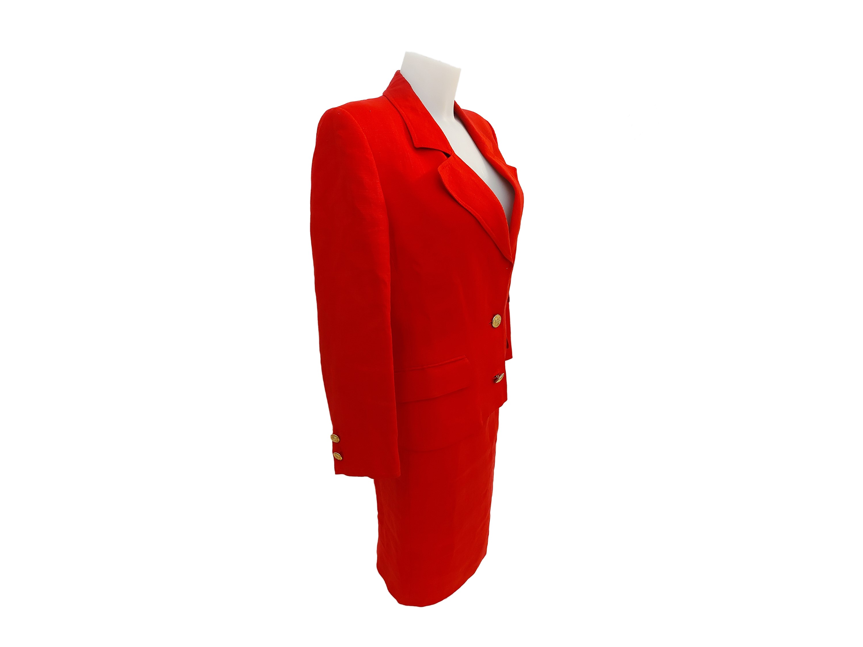Valentino - Tailleur in Lino Rosso