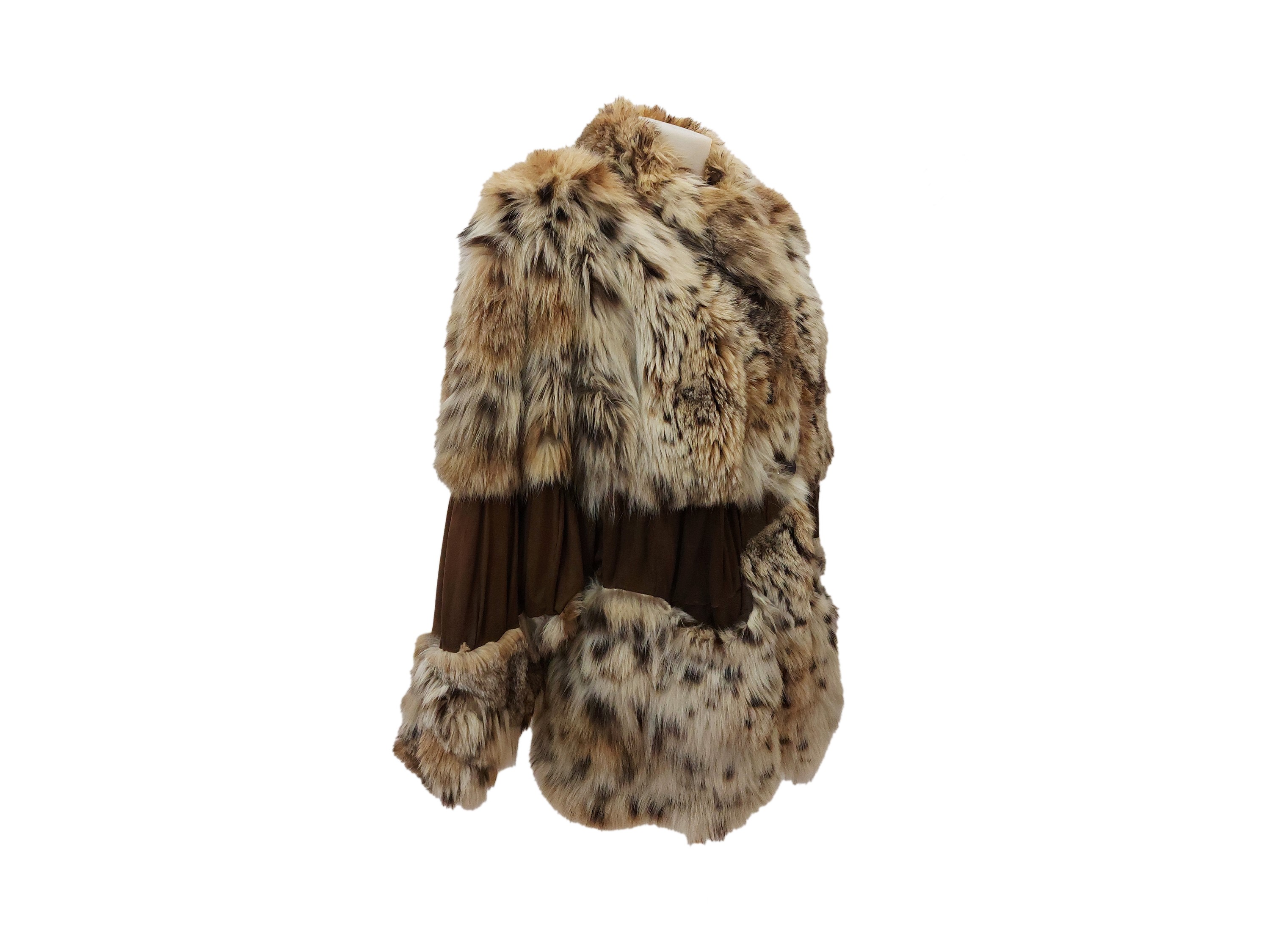 Giaccone Pelliccia di Lince con Intarsi in Suede, Jonathan Cozzi